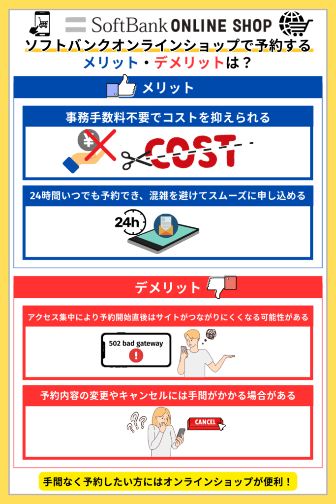 ソフトバンクオンラインショップで予約する｜メリット・デメリットは？