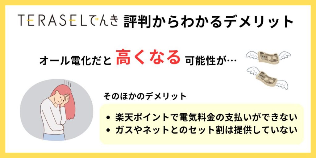TERASELでんきの評判からわかるデメリット