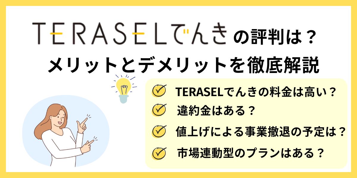 TERASELでんきの評判は？メリットとデメリットを徹底解説