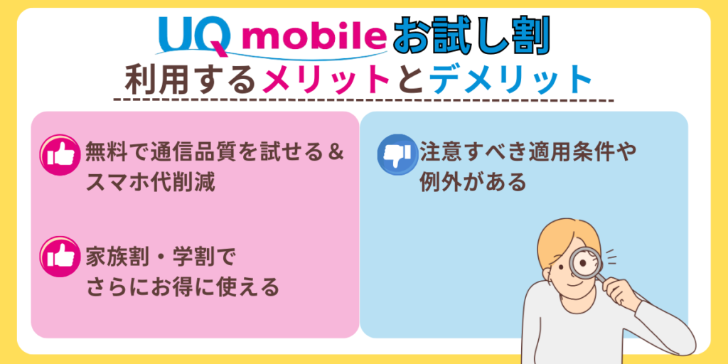 UQモバイルお試し割メリットデメリット