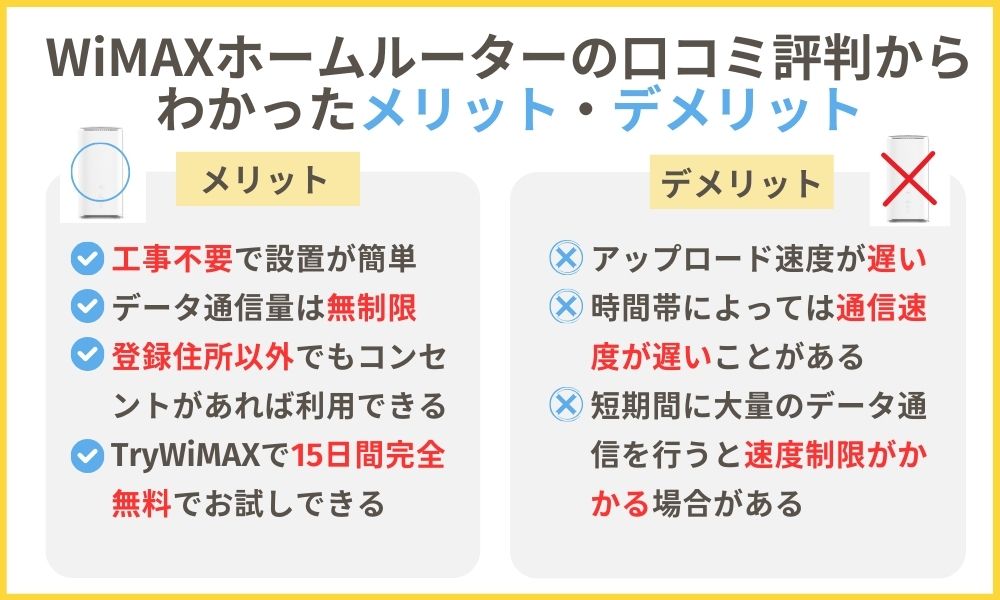 WiMAXホームルーターのメリット・デメリット