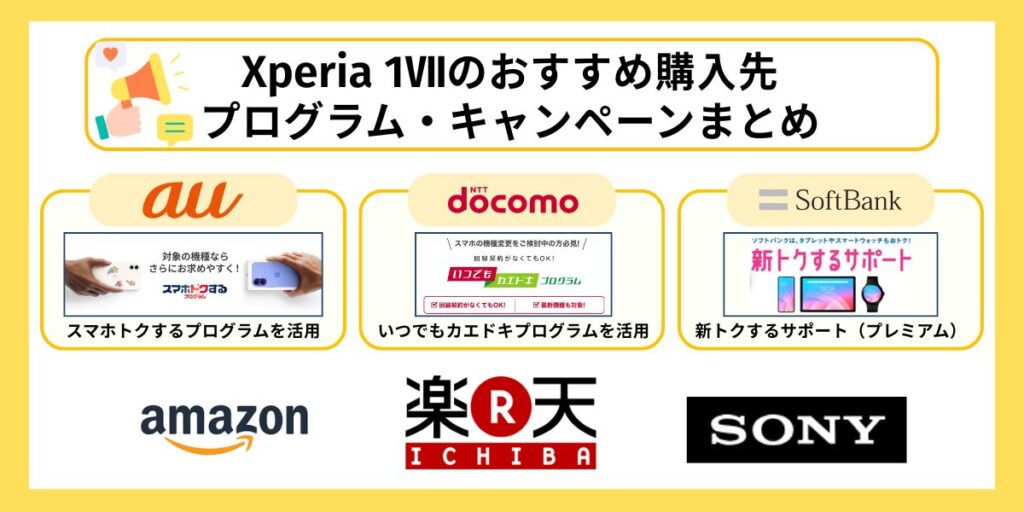 Xperia 1Ⅶレビュー　Xperia 1Ⅶのおすすめ購入先