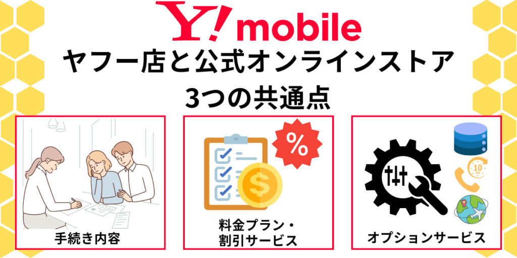 ワイモバイルヤフー店と公式オンラインストアの3つの共通点