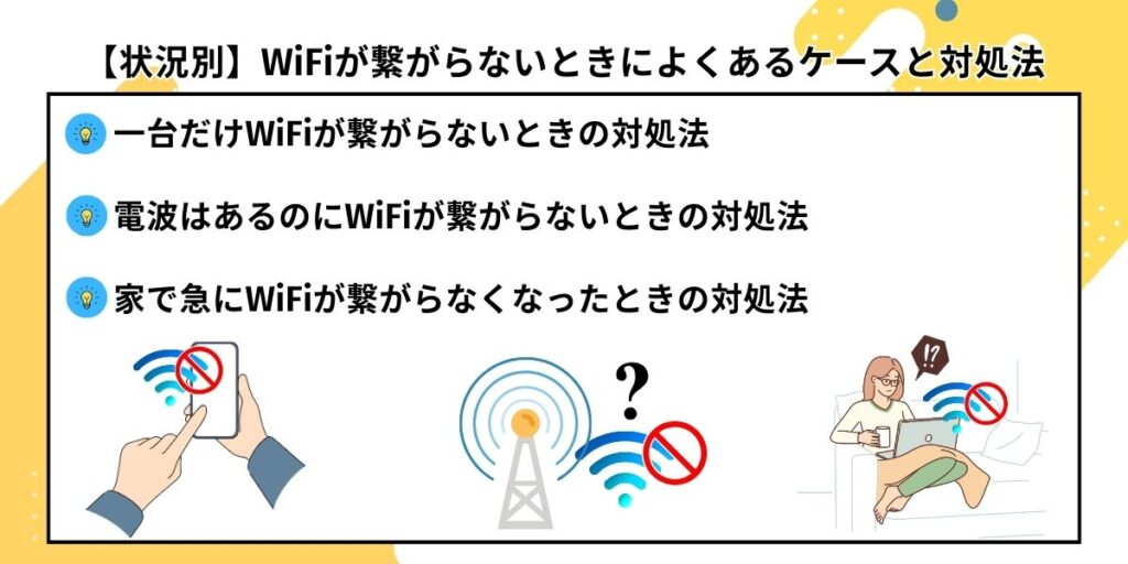 【状況別】WiFiが繋がらないときによくあるケースと対処法