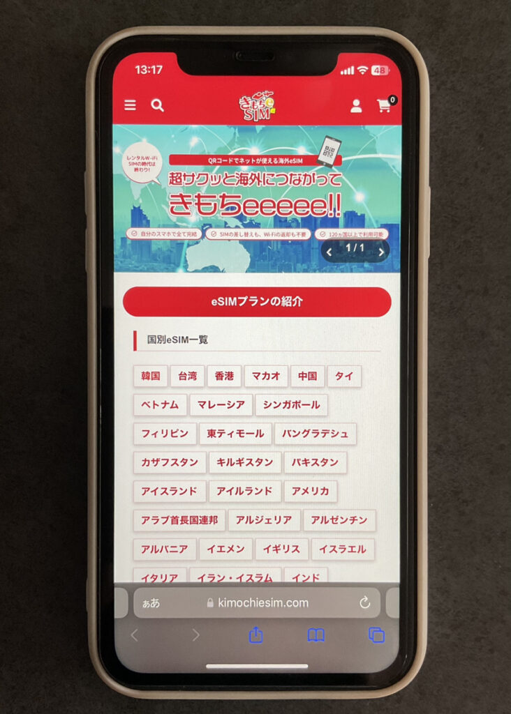 きもちeSIM トップページ