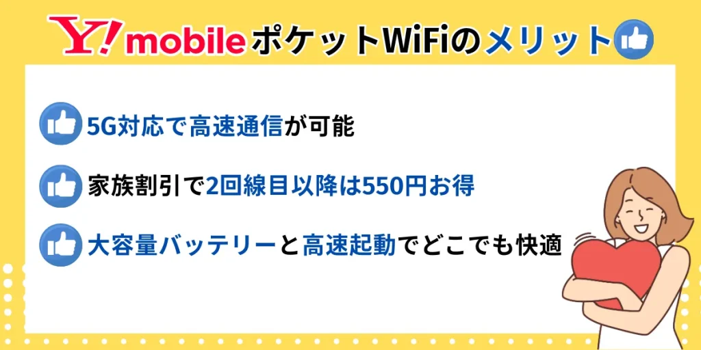 ワイモバイル ポケットWiFiのメリット