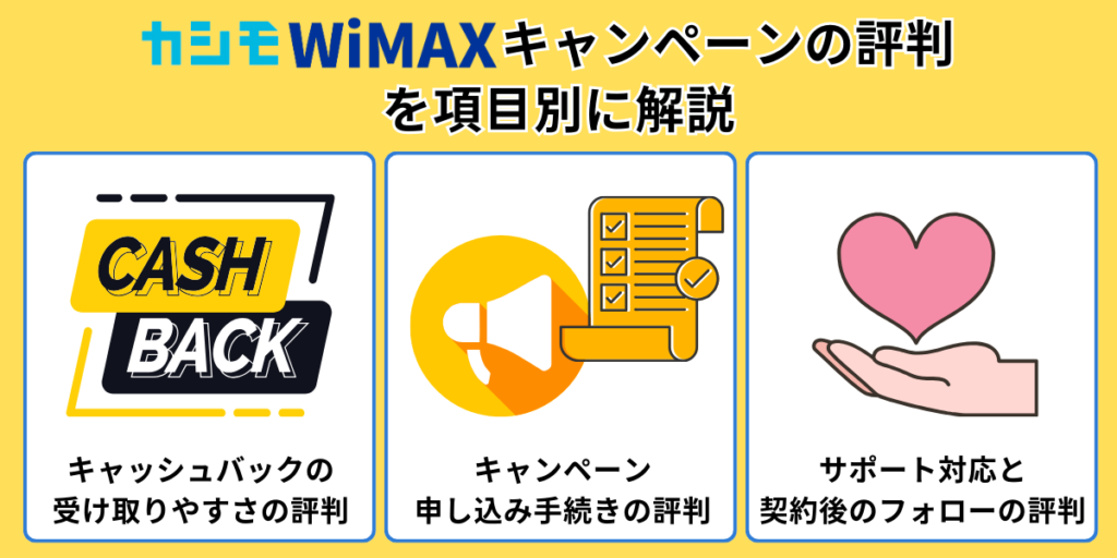カシモWiMAXキャンペーンの評判を項目別に解説