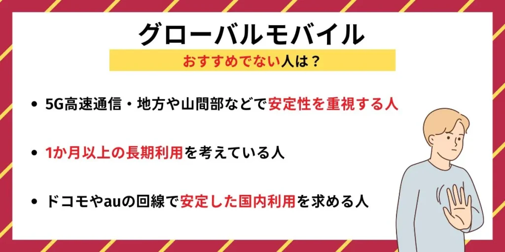 グローバルモバイルはおすすめでない人は？