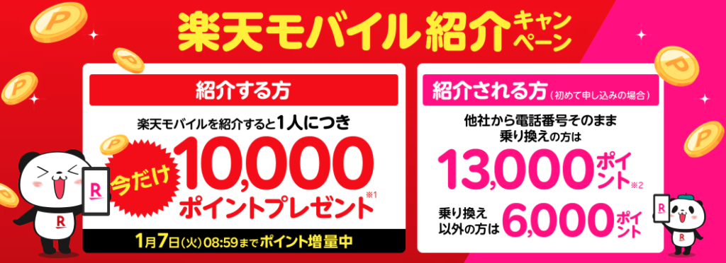 楽天モバイル紹介キャンペーン
