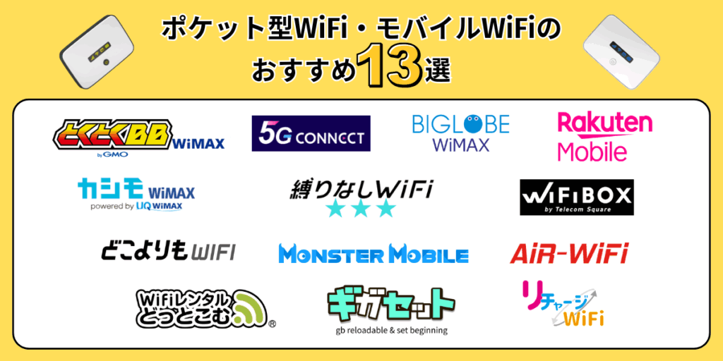 ポケット型Wifi・モバイルWifiのおすすめ13選