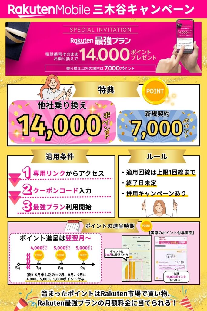 三木谷キャンペーン内容のまとめ