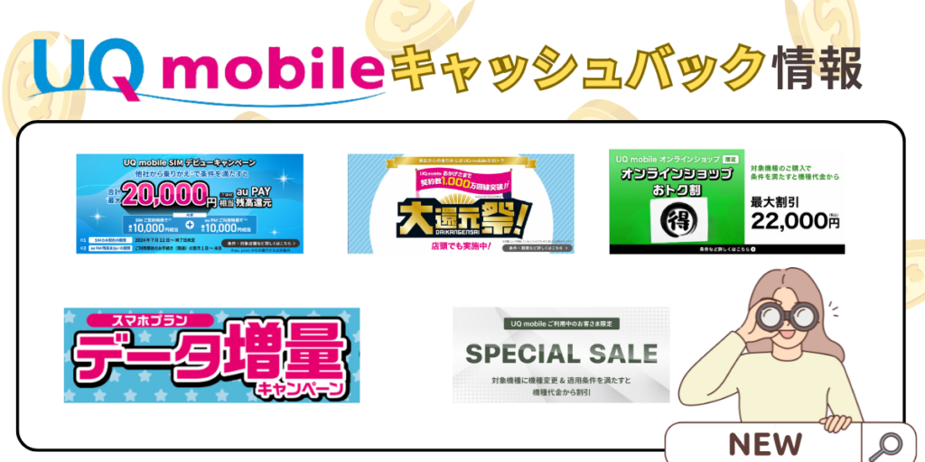 UQモバイルキャッシュバック情報