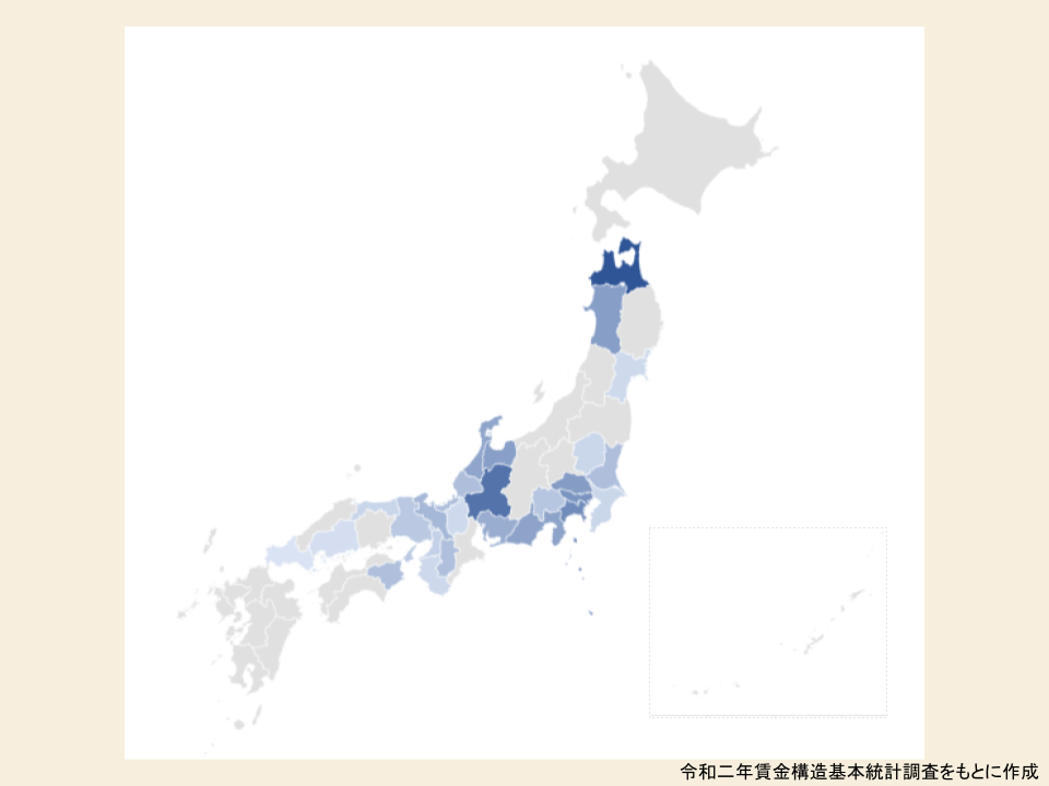 看護師年収都道府県