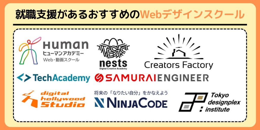 就職支援があるおすすめのWebデザインスクール8選