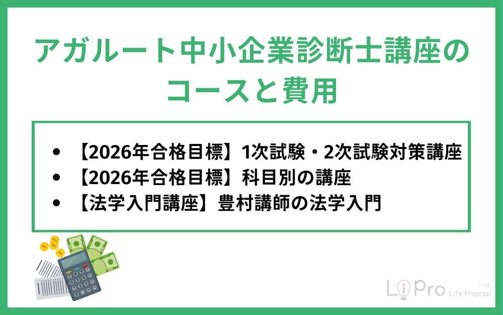 アガルート中小企業診断士コース費用