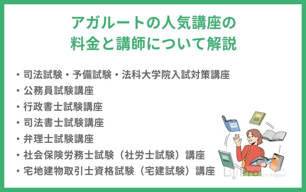 アガルートの人気講座の料金と講師について解説