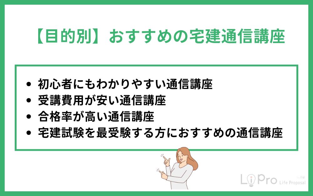 【目的別】おすすめの宅建通信講座