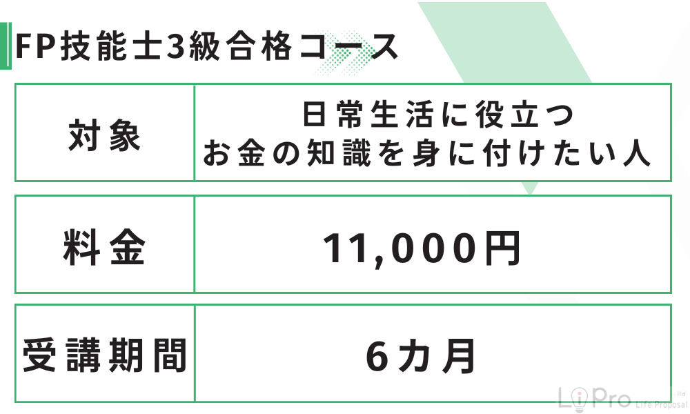【CBT試験対応】FP技能士3級合格コースの概要