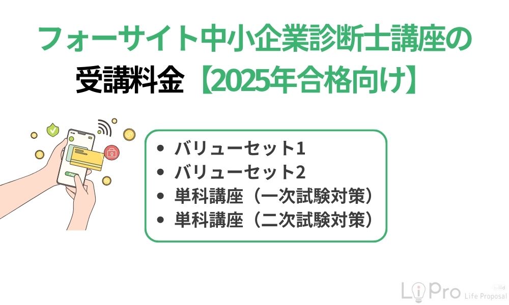 フォーサイト中小企業診断士講座の受講料金【2025年合格向け】