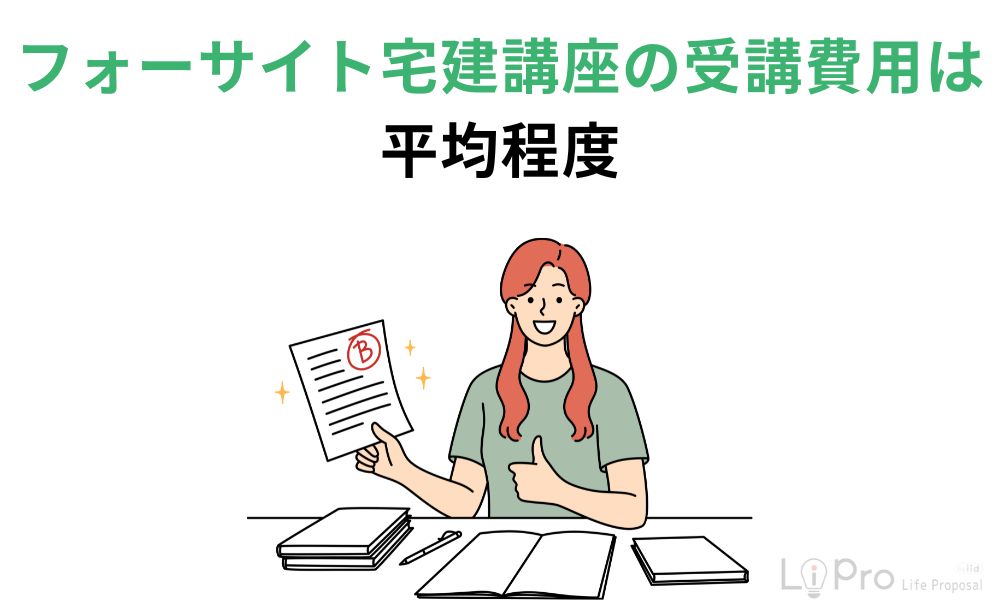 フォーサイト宅建講座の受講費用は平均程度