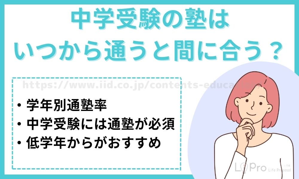 中学受験の塾はいつから通うと間に合う?