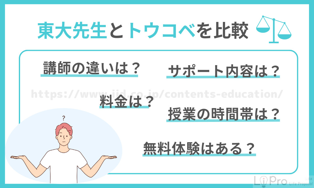 東大先生とトウコベを比較