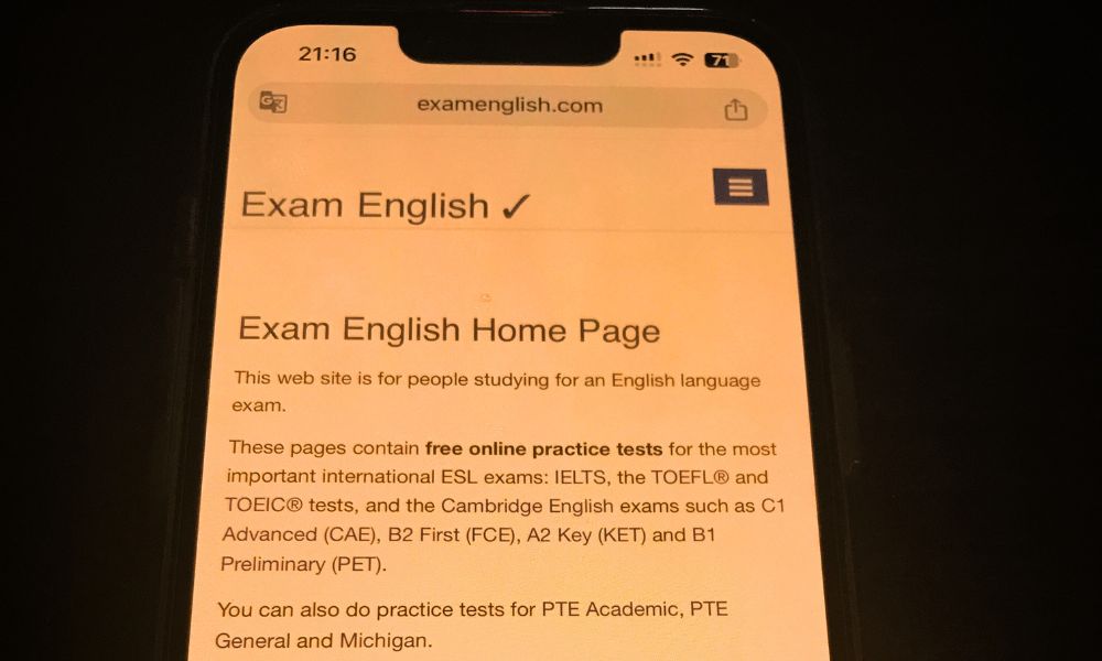 Exam Englishトップ画面