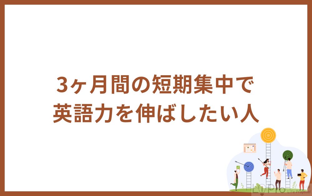 3ヶ月間の短期集中で英語力を伸ばしたい人