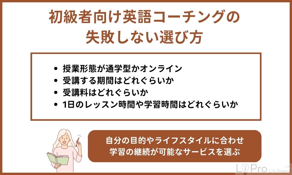 初級者向け英語コーチングの失敗しない選び方