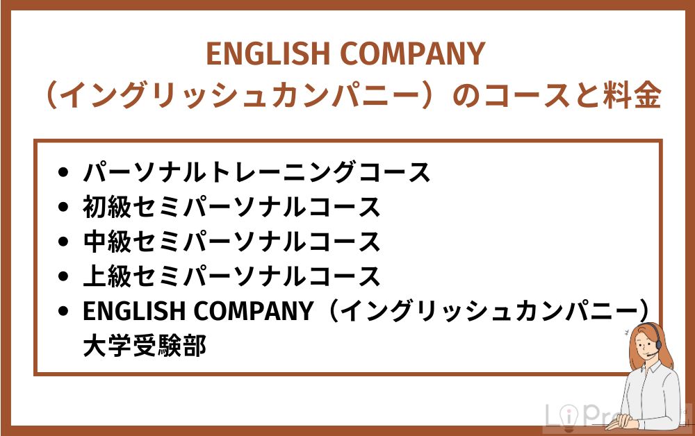ENGLISH COMPANY(イングリッシュカンパニー)のコースと料金
