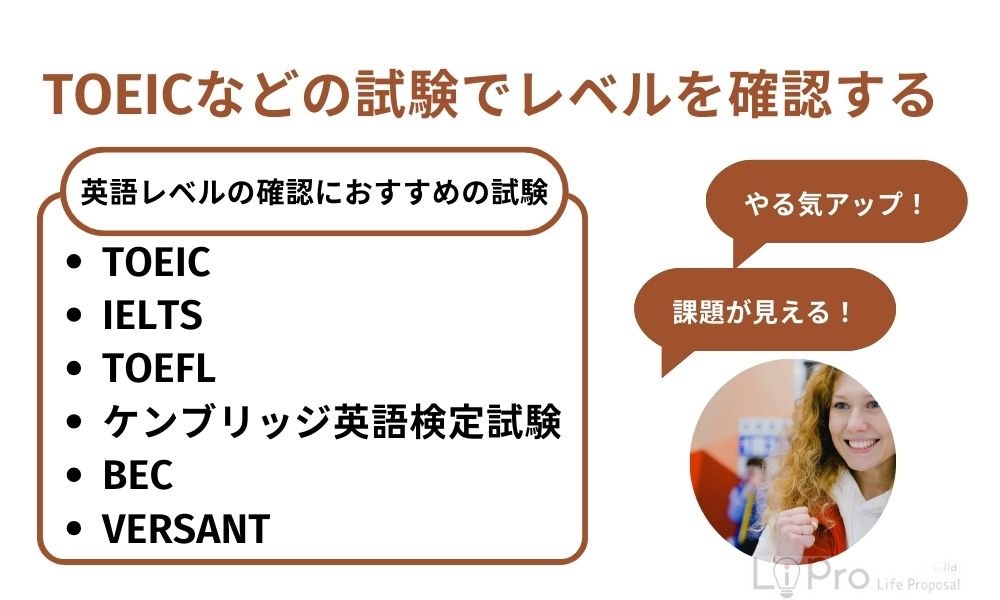 TOEICなどの試験でレベルを確認する