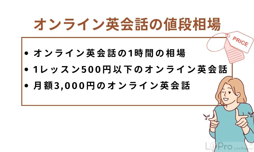 オンライン英会話の値段相場