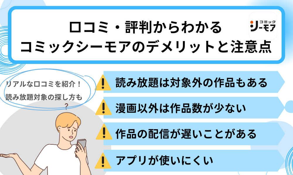 コミックシーモアデメリット