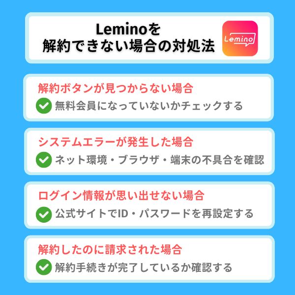 Leminoを解約できない場合の対処法
