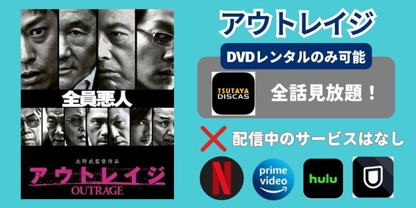 映画「アウトレイジ」シリーズの配信状況