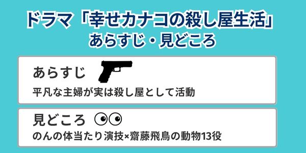 ドラマ「幸せカナコの殺し屋生活」のあらすじ・見どころ