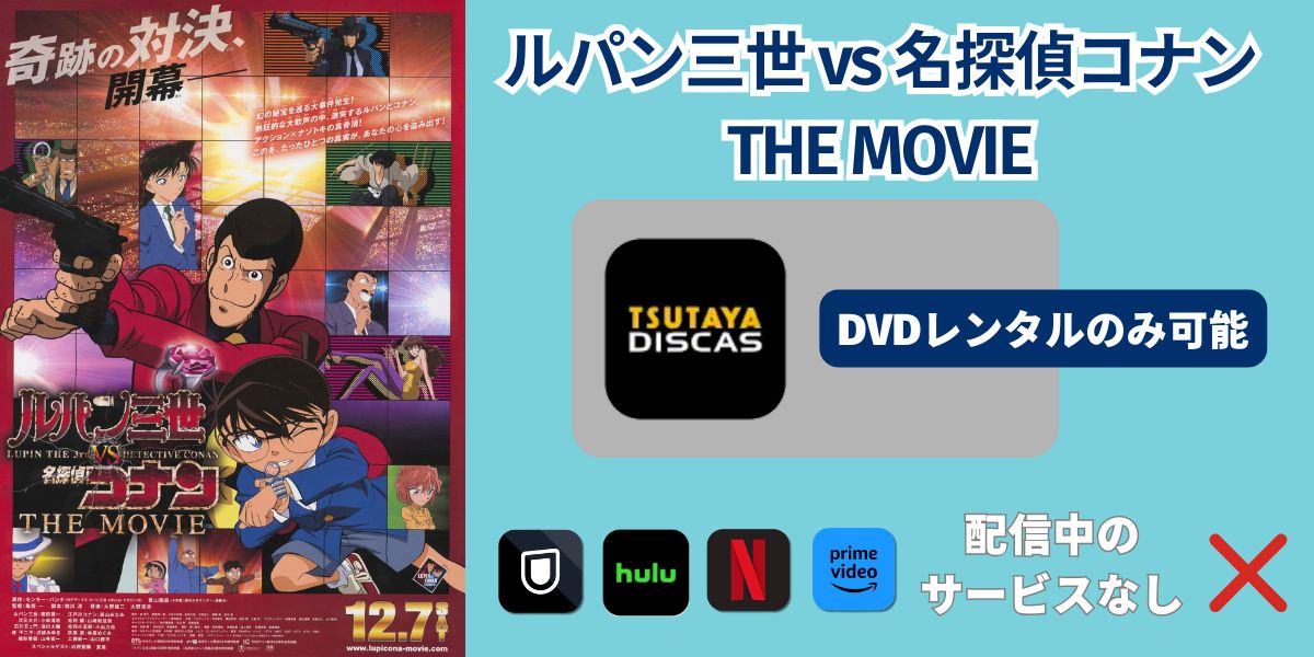 映画「ルパン三世vs名探偵コナン THE MOVIE」の配信状況