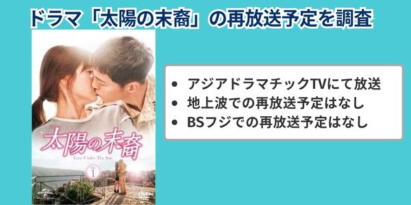 太陽の末裔 再放送予定