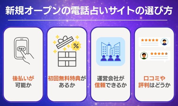 新規オープンの電話占いサイトの選び方