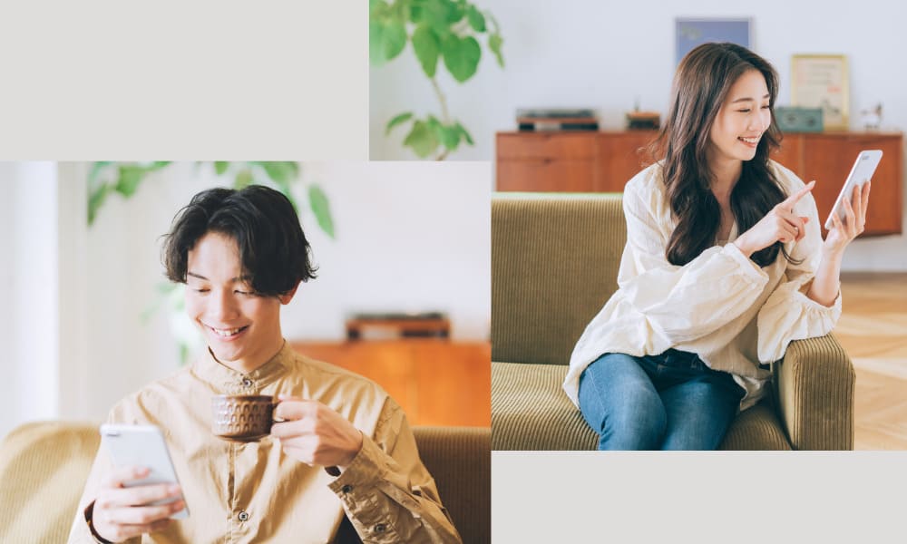 メッセージで繋がる男女
