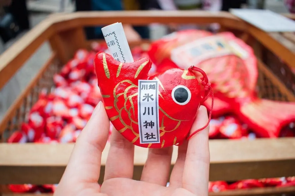 川越氷川神社の鯛みくじ