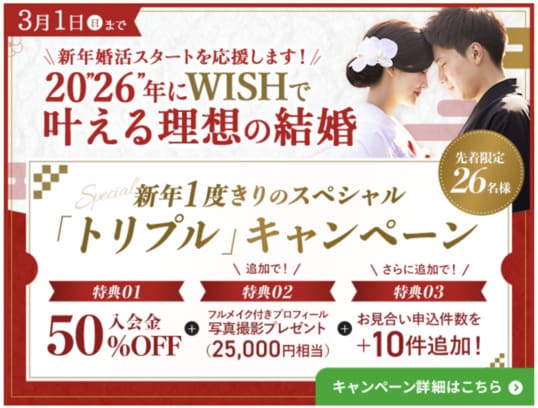 結婚相談所WISHのキャンペーン