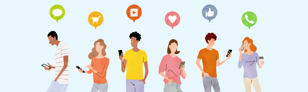 スマホを使う人々