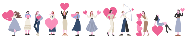 ハートと女性