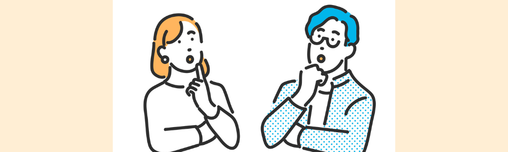 考える男女のイラスト