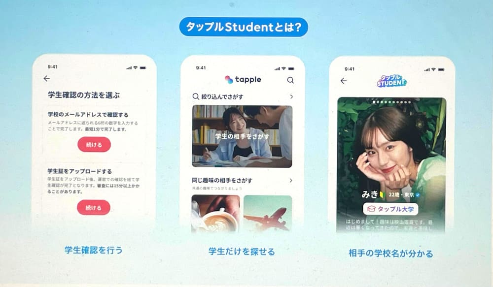 タップルStudentの特徴