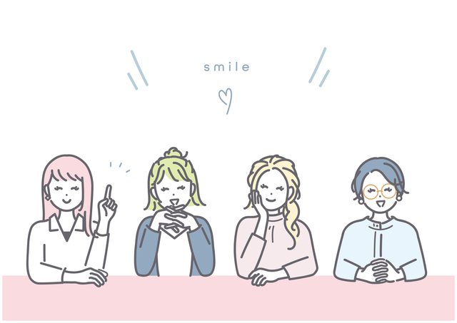 笑顔の女性たちのイラスト