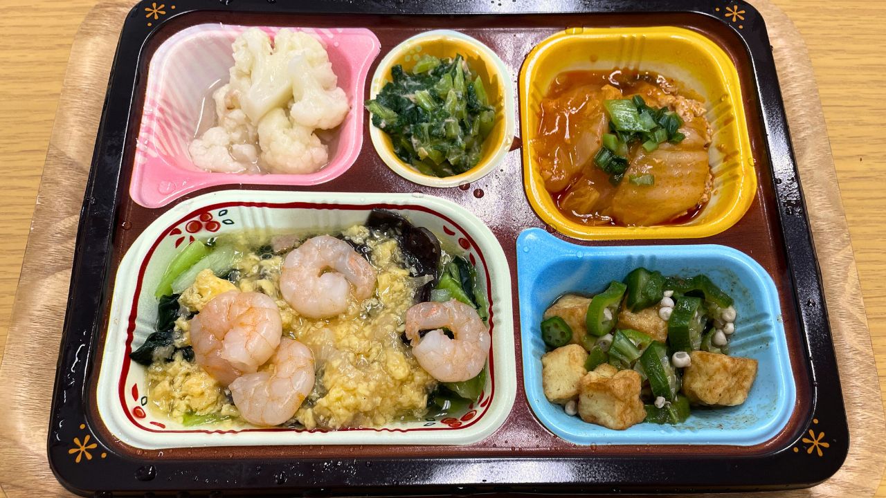 食宅便の海老と卵の中華炒め