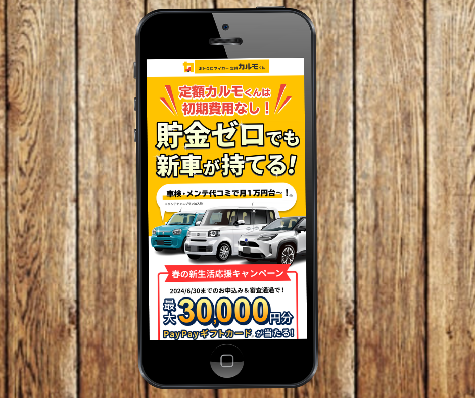 定額カルモくん　カーリース　1ねんだけ