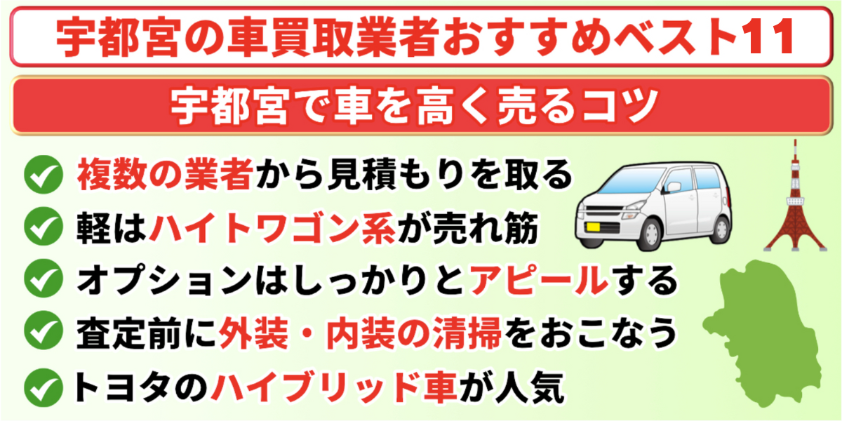 車買取 宇都宮 車を高く売るコツ